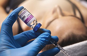 Up-close view of BOTOX filling a syringe