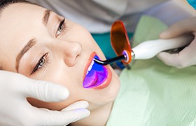 Woman receiving cosmetic bonding