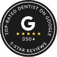 Top rated dentist on Google badge