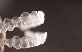 A set of Invisalign aligners