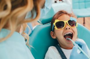 child getting a dental examination