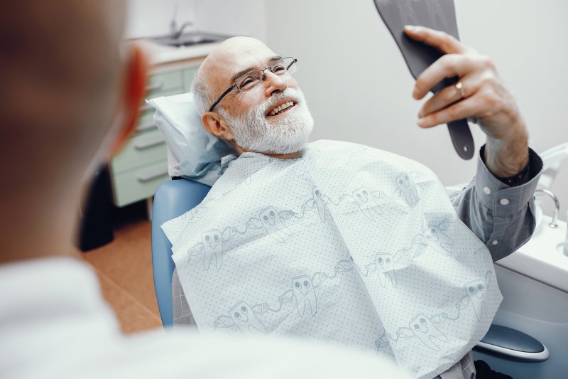 Senior man at dentist